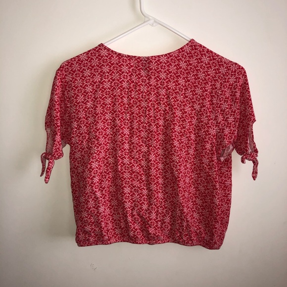 Pinky Red Tied Wrap Shirt! - Picture 5 of 5